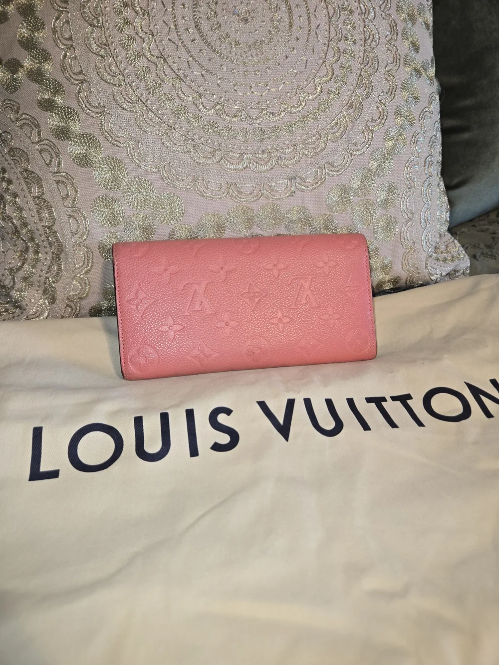 Louis Vuitton Pink Monogram Embossed Continental Wallet